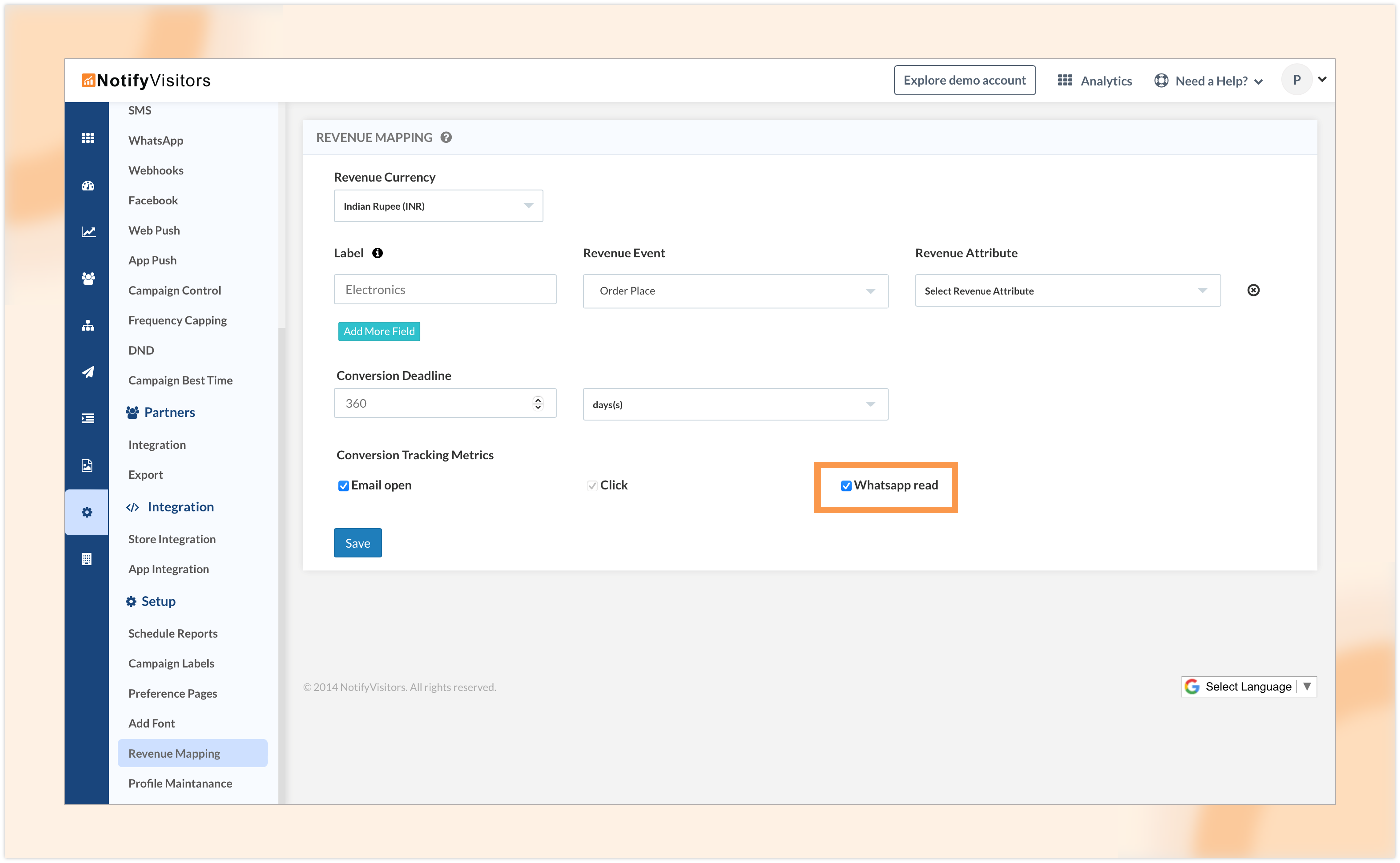 Conversion and revenue attribution tracking for Whatsapp reads’