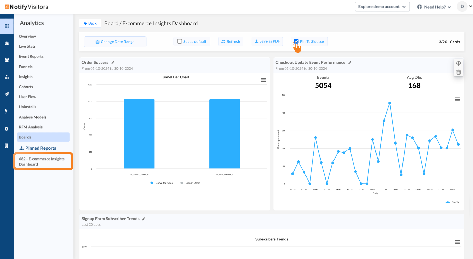 Pin to Sidebar: Quickly access your most-used reports
