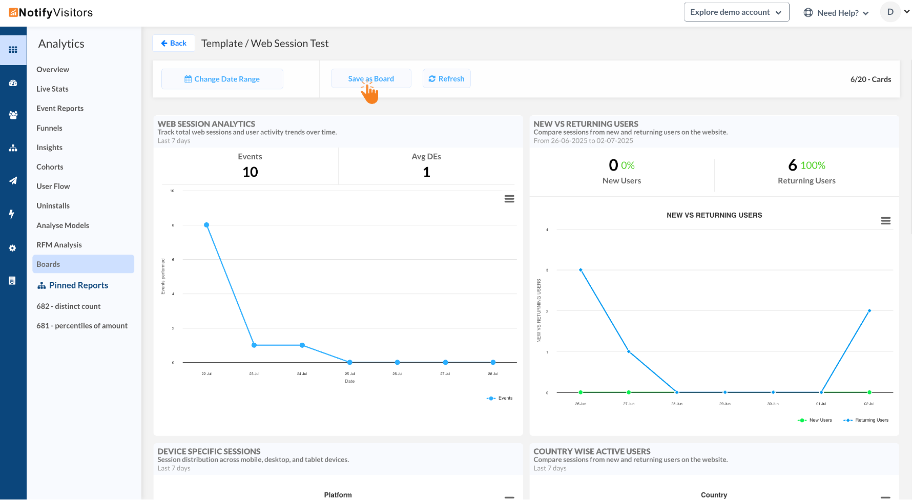 Prebuilt custom board templates: Create reports instantly
