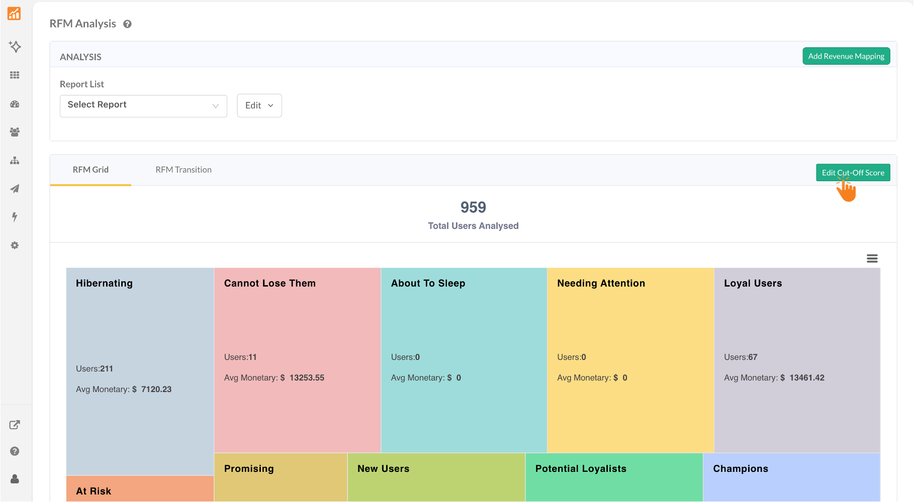 To access, click the Edit Cut-off score button (top-right).