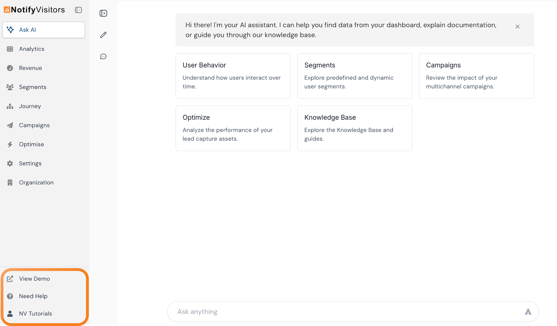 Global controls relocated: Demo account, Help, and Profile options have been relocated to the bottom of the sidebar for easy access.