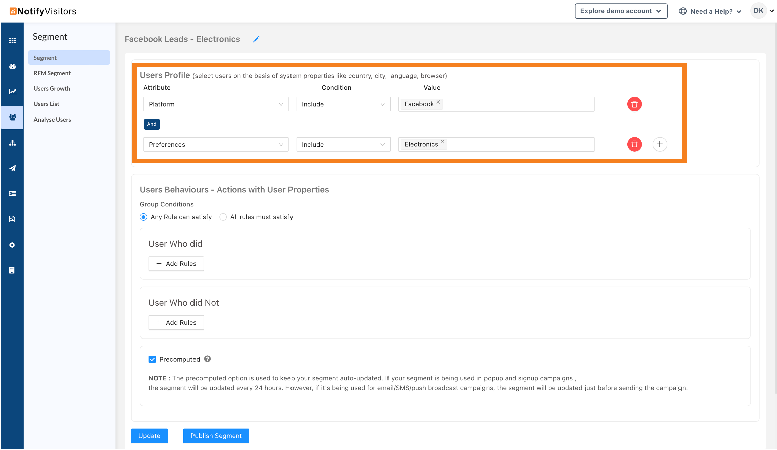 Create segments