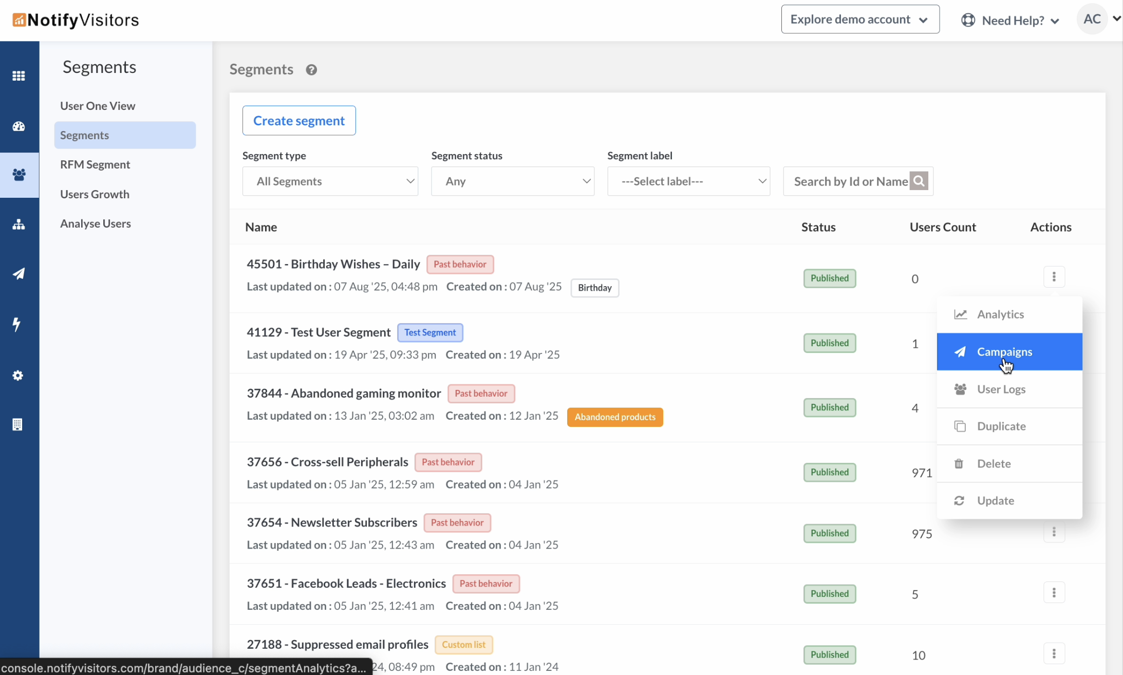 Step 2: Create recurring birthday & anniversary campaigns